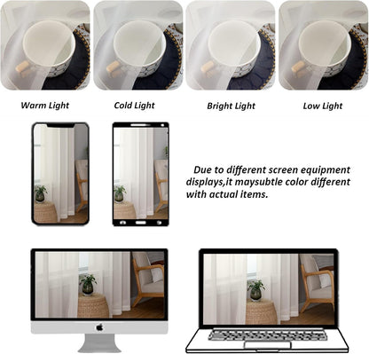 Chyhomenyc Sheer White Valances for Windows 2 Pack, Small Window Curtains for Living Room Bathroom Cafe Laundry Basement, Modern Top Dual Rod Pocket Voile Curtain, 42W x 14L inches, White - Colors C