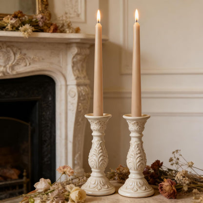 12-Pack Olive Green Taper Candles, 10 Inch Unscented Dripless Candlesticks, Long-Lasting Burn Time of 7-8 Hours, Perfect for Christmas Home Décor Spring and St. Patrick's Day