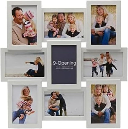 MELANNCO Collage Picture Frame for Wall, Holds 12 Photos - Six 4x6 and Six 6x4 Images, 18x23 Inch Black Plastic Frame, Hang Horizontal or Vertical, Gallery Wall Decor