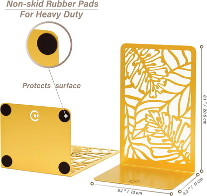 CNK Premium BookEnds - Heavy Duty Metal Book Stoppers for Home Office, Decorative Book Shelf Holders (Hummingbird Black)