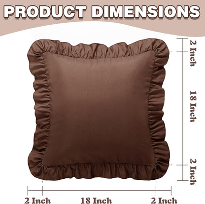 KKJIAF Ruffle Pillow Cases 26x26 Inches, White Square Ruffled Pillow Covers Set of 2, Microfiber Wrinkle Resistant Pillow Shams with Envelope Closure for Sofa Bed Living Room
