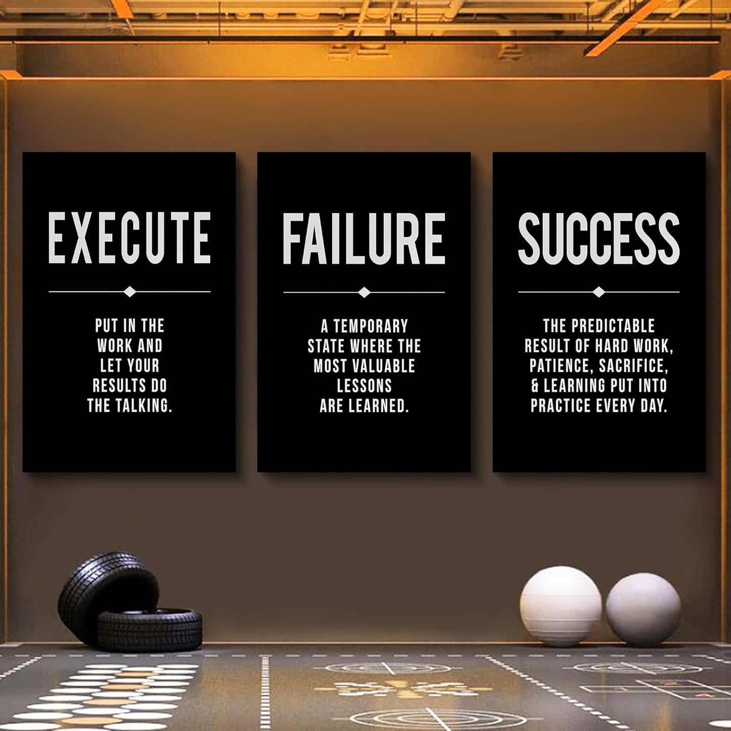 Inspirational Canvas Painting Wall Art -EPHANY ART,Mindset Quotes Prints, Success Framed Entrepreneur Poster Positive Quotes Wall Poster for Home Office Workplace (M-3pcs,12x16inchx3pcs)