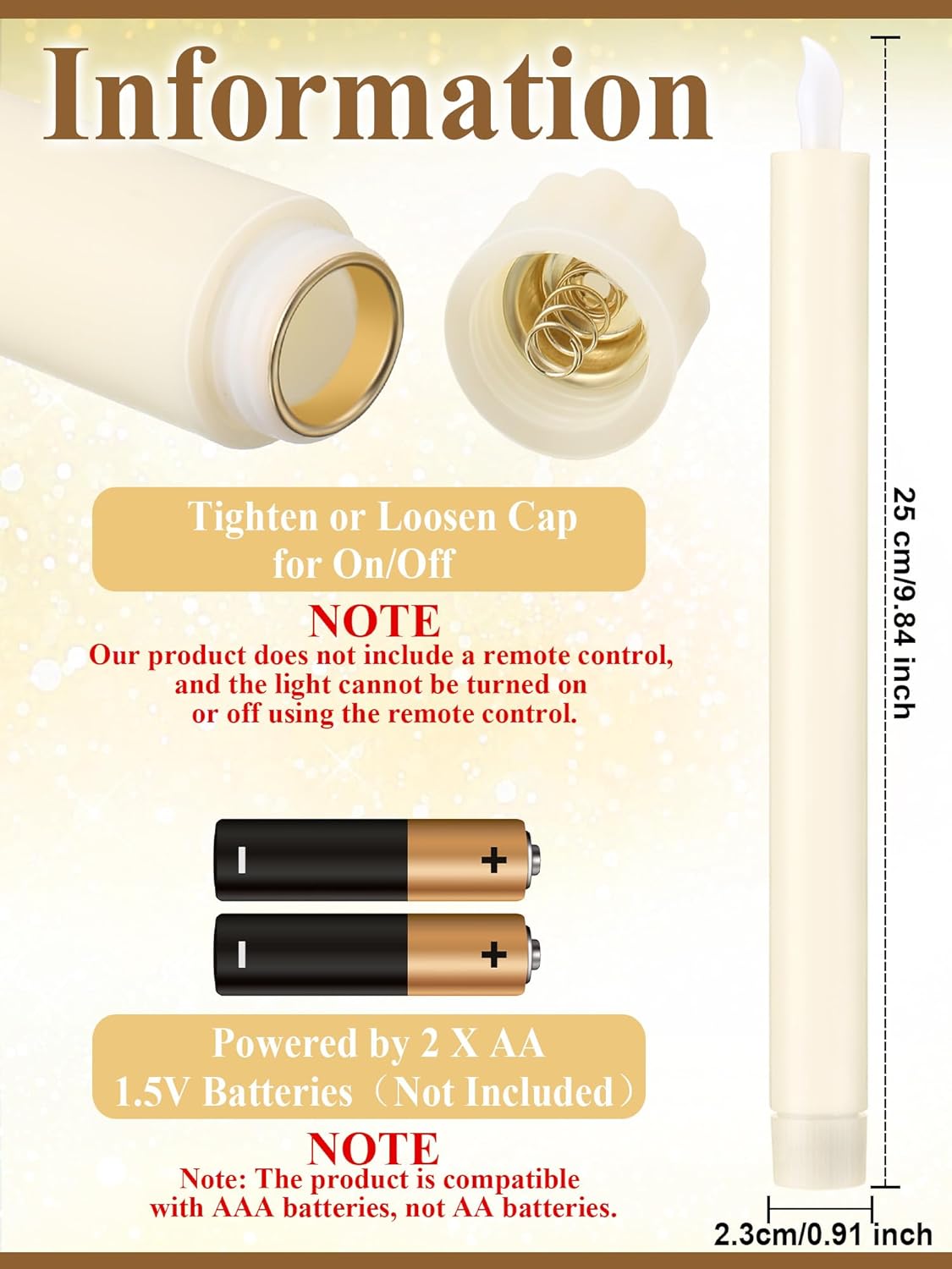 Treela 24 Pcs Flameless Taper Candles Battery Operated Bulk Fake Candles Light LED Candle Sticks Flickering Tapered for Easter Wedding Anniversary Decoration(Basic,11 Inch,Ivory)