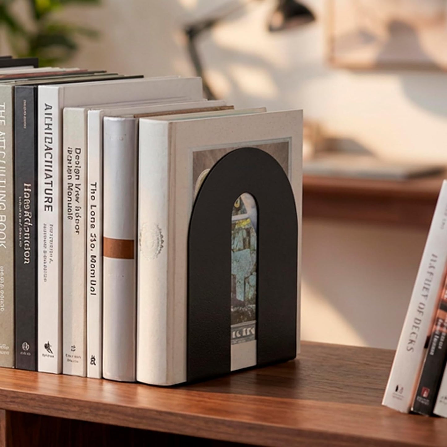 Officemate Heavy Weighted Bookends, Sturdy Office & Home Shelf Organizers, Set of 2 Black Metal Book Supports (93182)