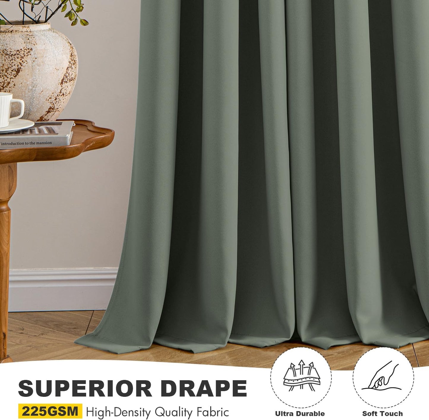 MIULEE Blackout Curtains for Bedroom Living Room 2 Panels, Thermal Insulated Room Darkening Drapes Grommet Noise Reducing Light Blocking Window Treatments 63 Inches Long 40x63 Inch Black - Colors B