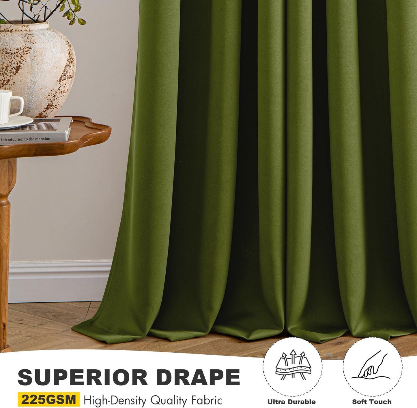 MIULEE Blackout Curtains for Bedroom Living Room 2 Panels, Thermal Insulated Room Darkening Drapes Grommet Noise Reducing Light Blocking Window Treatments 63 Inches Long 40x63 Inch Black - Colors A