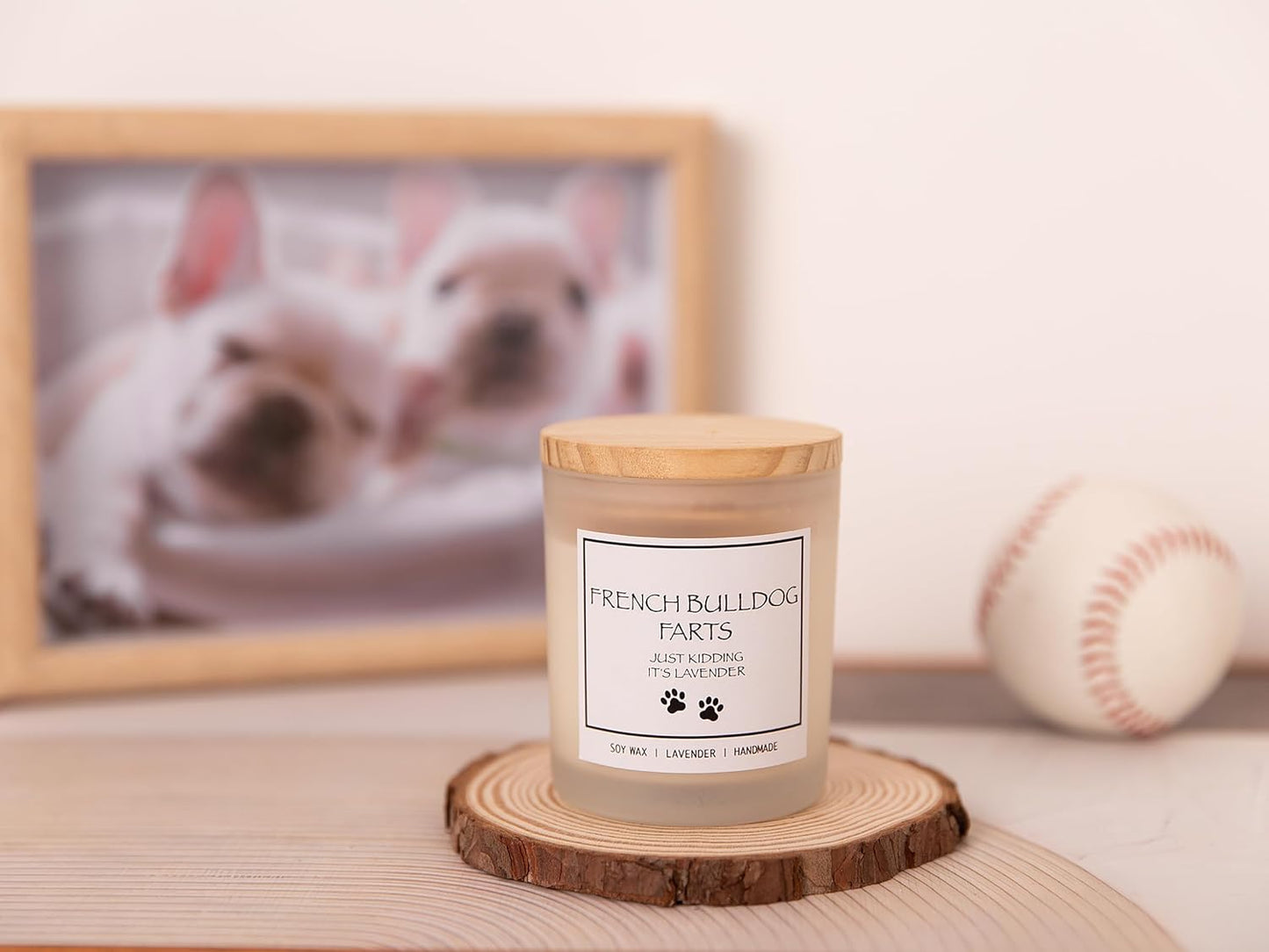 Pug Gifts & Decor, Dog Mom Gifts for Women, Dog Farts Candle, Pet Friendly Lavender Scented Candle