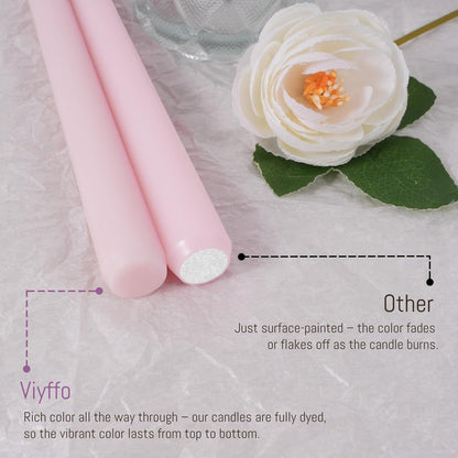 Viyffo Taper Candles, 10 Inch, 4 Pack, Olive Glow – Unscented, Dripless & Smokeless Design, Up to 8 Hour Burn – Long Tall Taper Candlesticks for Wedding, Dinner & Home Decor