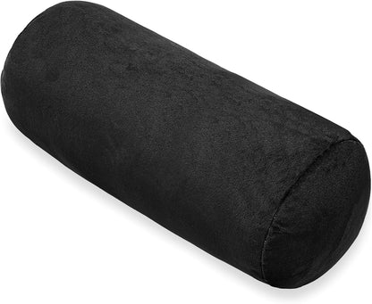 1 MIDDLE ONE Round Cylinder Bolster Pillow with Removable Velvet Cover, Tube Roll Cervical Pillow for Head, Neck, Back and Legs Support, 13" x 6", Grey