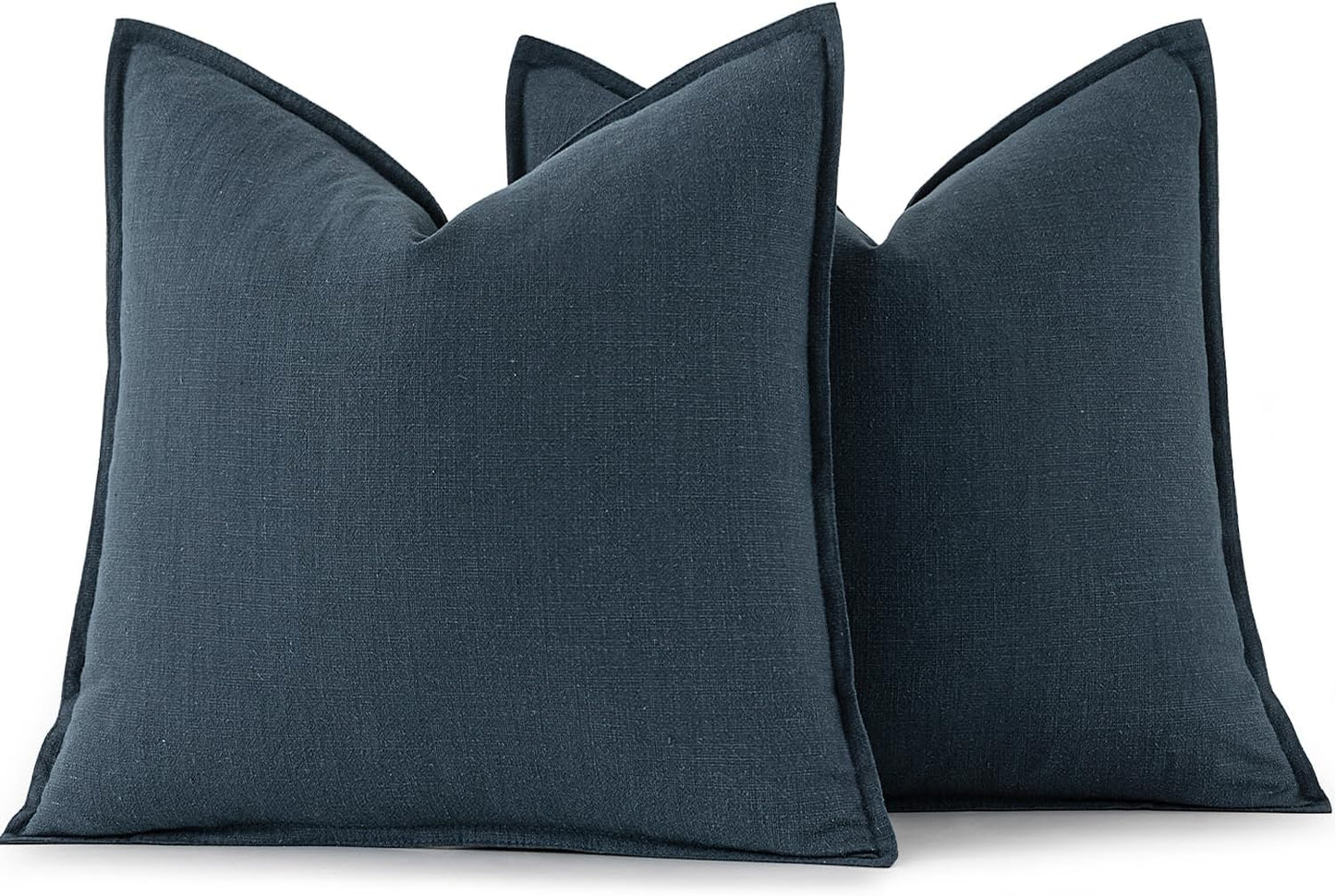 MIULEE Decorative Linen Euro Sham Pillow Covers 26x26 Cream White Boho Farmhouse Neutral Couch Throw Pillows for Bed Pack of 2 Accent Modern Pillowcase Sofa Livingroom Home Decor