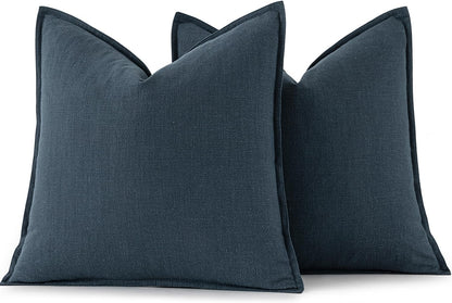 MIULEE Decorative Linen Euro Sham Pillow Covers 26x26 Cream White Boho Farmhouse Neutral Couch Throw Pillows for Bed Pack of 2 Accent Modern Pillowcase Sofa Livingroom Home Decor