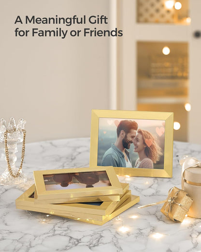 SONGMICS Collage Picture Frames, 4x6 for Wall Decor, Multi Family Photo for Gallery Decor, Hanging Display, Set of 12, Rustic Brown URPF026X01