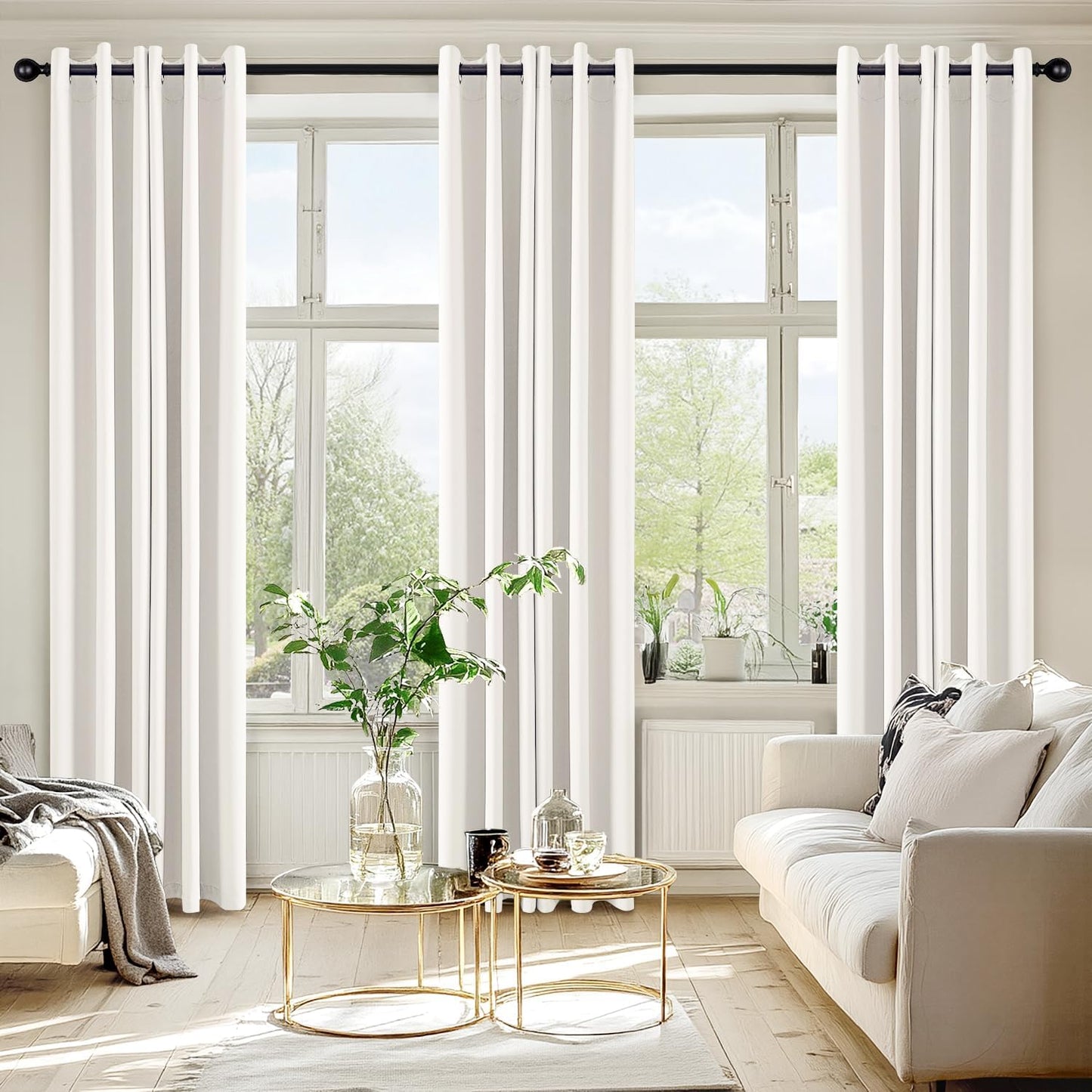 MIULEE Blackout Curtains for Bedroom Living Room 2 Panels, Thermal Insulated Room Darkening Drapes Grommet Noise Reducing Light Blocking Window Treatments 63 Inches Long 40x63 Inch Black - Colors B