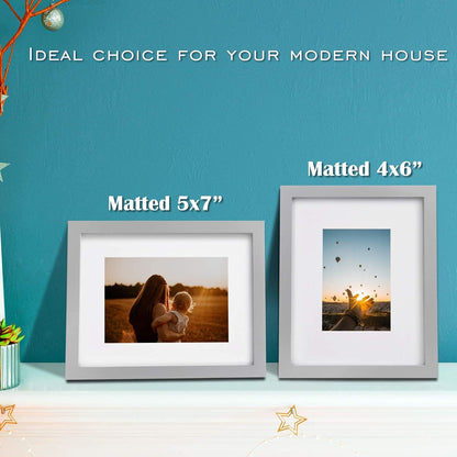 Egofine 12x16 Picture Frame Black, Covered by Plexiglass Made of Solid Wood, Display Pictures 9x12 and 11x14 with Mat or 12x16 Without Mat, for Wall Mounting Photo Frame - Colors A