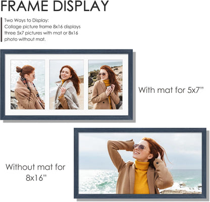 DUENPY 14x26 Collage Picture Frame 4x6 Collage Picture Frame Displays Twelve 4x6 inch Photos Available Horizontal Wall Mounting Display and Vertical Black - Colors B