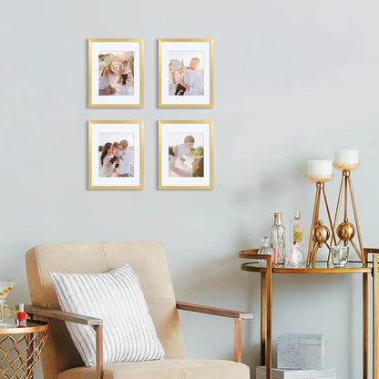 upsimples 8x10 Picture Frame, Display Pictures 5x7 with Mat or 8x10 Without Mat, Wall Hanging Photo Frame, Black, 1 Pack - Colors A