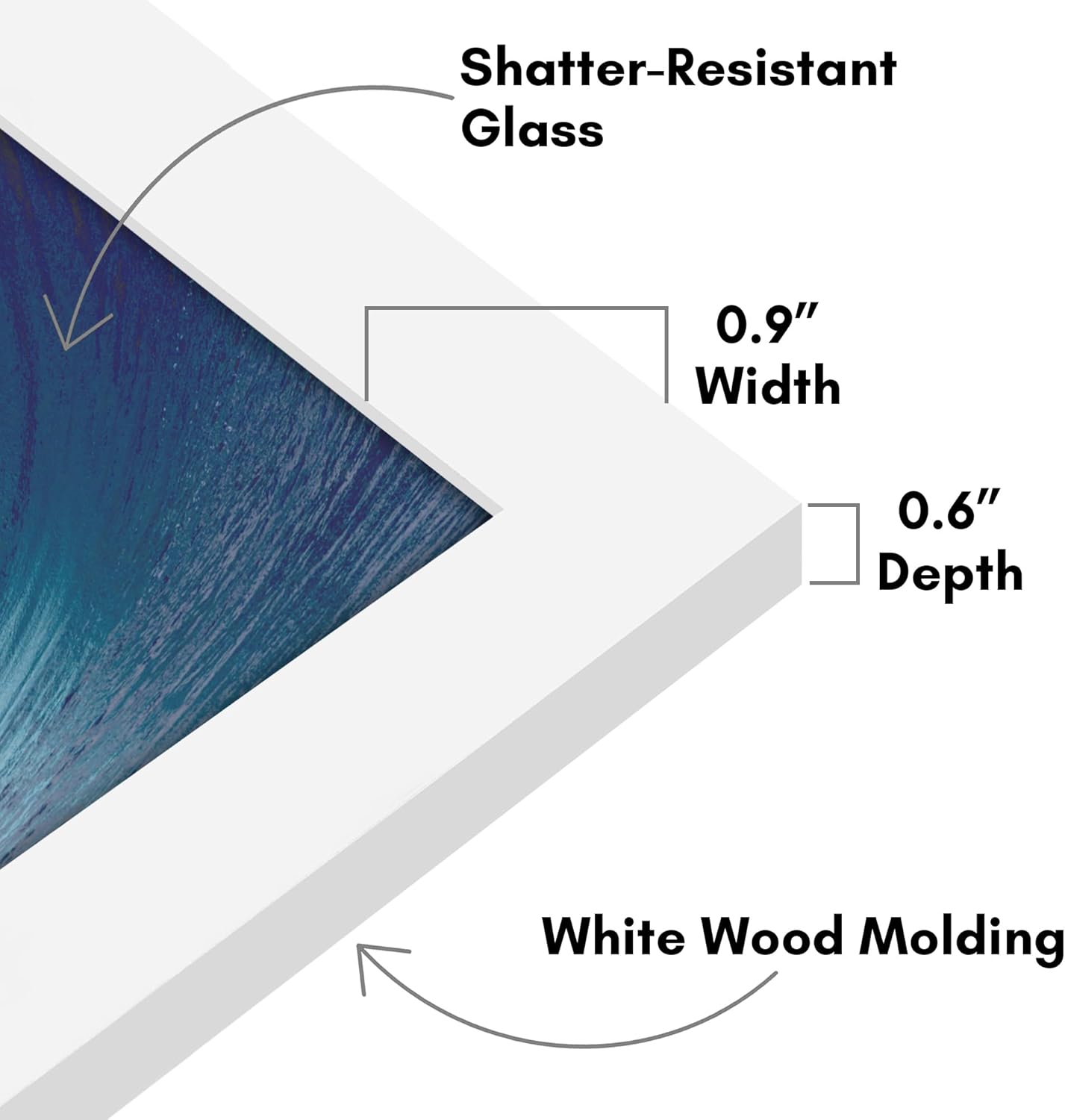 Americanflat 12x18 Poster Frame with Shatter-Resistant Glass - Signature Collection - Gallery-Style Frames Made of Engineered Wood - Photo Frame for Wall Display - Black - Colors C