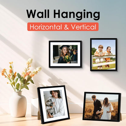 FIXSMITH 10 Pack Picture Frames Collage Wall Decor for Mounting or Tabletop Display, Gallery Wall Frame Set with Two 8x10 Black Frames, Four 5x7 Frames and Four 4x6 Frames, Multi-Pack Photo Frame Set