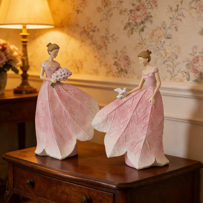 Guichifun Fairy Statue Collection Home Decoration - Leaf Angel Girls Resin Modern Table Decor for Living Room Office Sculpture Decor for Women Indoor Rustic Figurines Gift 5 x 3 x 7.5 Inch