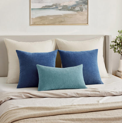 MIULEE Olive Green Couch Pillow Covers 18x18 Inch, Set of 2 Soft Chenille Decorative Square Throw Pillow Covers Farmhouse for Sofa Living Room Bed