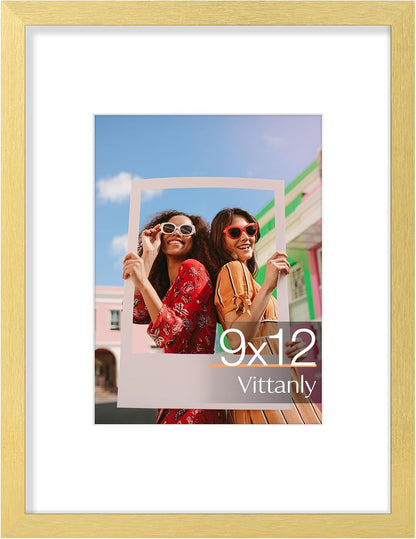 Vittanly 11x14 Picture Frame, Display Pictures 8x10 with Mat or 11x14 without Mat, Photo Frame for Wall Mounting, Black, 1 Pack - Colors A