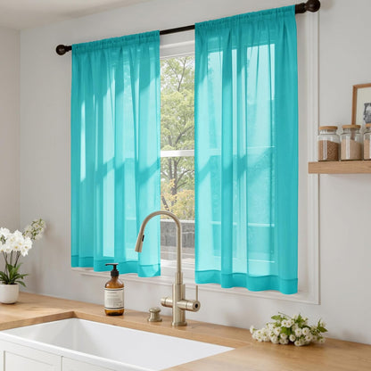 MIULEE White Sheer Curtains 84 Inches Long, 4 Panels Set, Light Filtering Rod Pocket Voile Drapes for Living Room and Bedroom, Airy Soft Fabric Window Treatments, 42 x 84 Inches