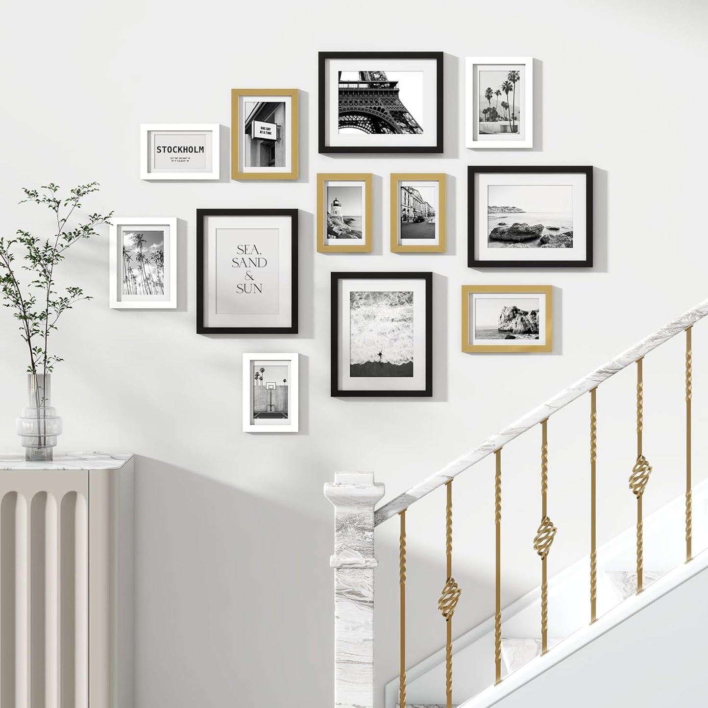Venusmiles 20 Pack Picture Frames Collage Wall Decor, Gallery Frame Set for Wall Mounting or Tabletop Display, Multi Sizes Including 4pcs 8x10, 8pcs 5x7, 8pcs 4x6, Oak
