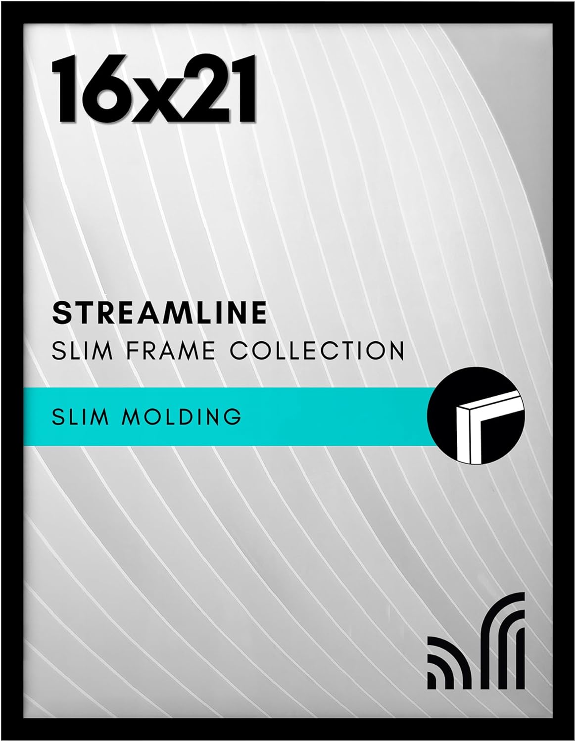 Americanflat 24x36 Poster Frame with Polished Plexiglass - Streamline Collection - Thin Border Picture Frame for Wall Display - Hanging Hardware Included - Black - Colors A