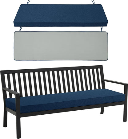 Outdoor Bench Cushion, Water-Resistant & Fade-Resistant, Porch Swing Cushions with Ties, Patio Furniture Seat Pads for Garden Loveseat Settee, Removable Cover Non-Slip Bottom, 48 x 16 Inch, Natural