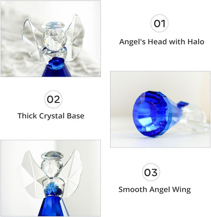 HDCRYSTALGIFTS 3.3'' Crystal Bird Figurine Collectible Art Glass Animal Figurines Table Home Decor Paperweight Valentine’s Day for Women