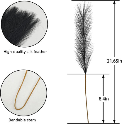 obbsie 50pcs Pink Faux Pampas Grass Decor, 21.6" Short Artificial Floral Branches Vase Filler Flower Arrangement for Home Wedding Boho Outdoor Decor