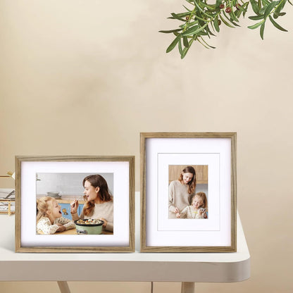 Egofine 12x16 Picture Frame Black, Covered by Plexiglass Made of Solid Wood, Display Pictures 9x12 and 11x14 with Mat or 12x16 Without Mat, for Wall Mounting Photo Frame - Colors A