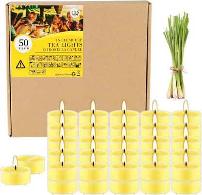100 Pack Scented Tealight Candles - 4 Hours Burning Lemon Aromatherapy | Valentine's Day Romantic Dinner & New Year Home Decor, Yellow Votive Candles for Wedding, Holiday Gift & Emergency (Yellow)