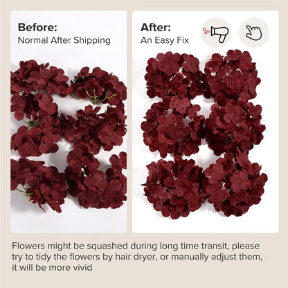 Auihiay 64 PCS Artificial Hydrangea Flowers, Silk Hydrangea Full Flowers Heads with Stems for Wedding Centerpieces, Home, Garden, Baby Shower, Party Decoration (Ivory)