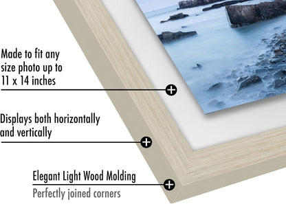Americanflat 8x10 Floating Picture Frame with Polished Crystal-Clear Glass - Use as 5x7 Picture Frame or Display 4x6 Photo - Signature Float Collection - Photo Frames for Tabletop or Wall - Black
