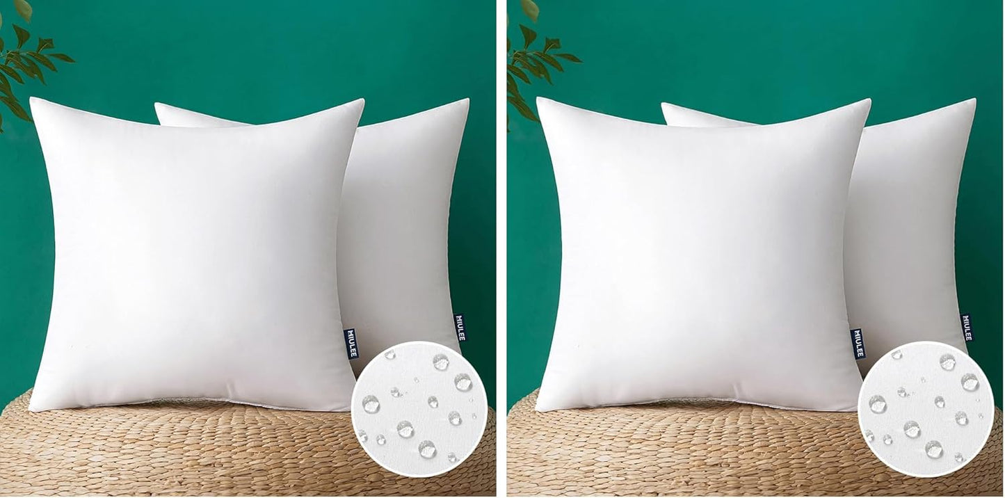MIULEE Pack of 2 12x20 Inch Outdoor Pillow Inserts Waterproof Decorative Throw Pillow Insert, Rectangle Lumbar Garden Pillow Form for Patio Sofa Couch