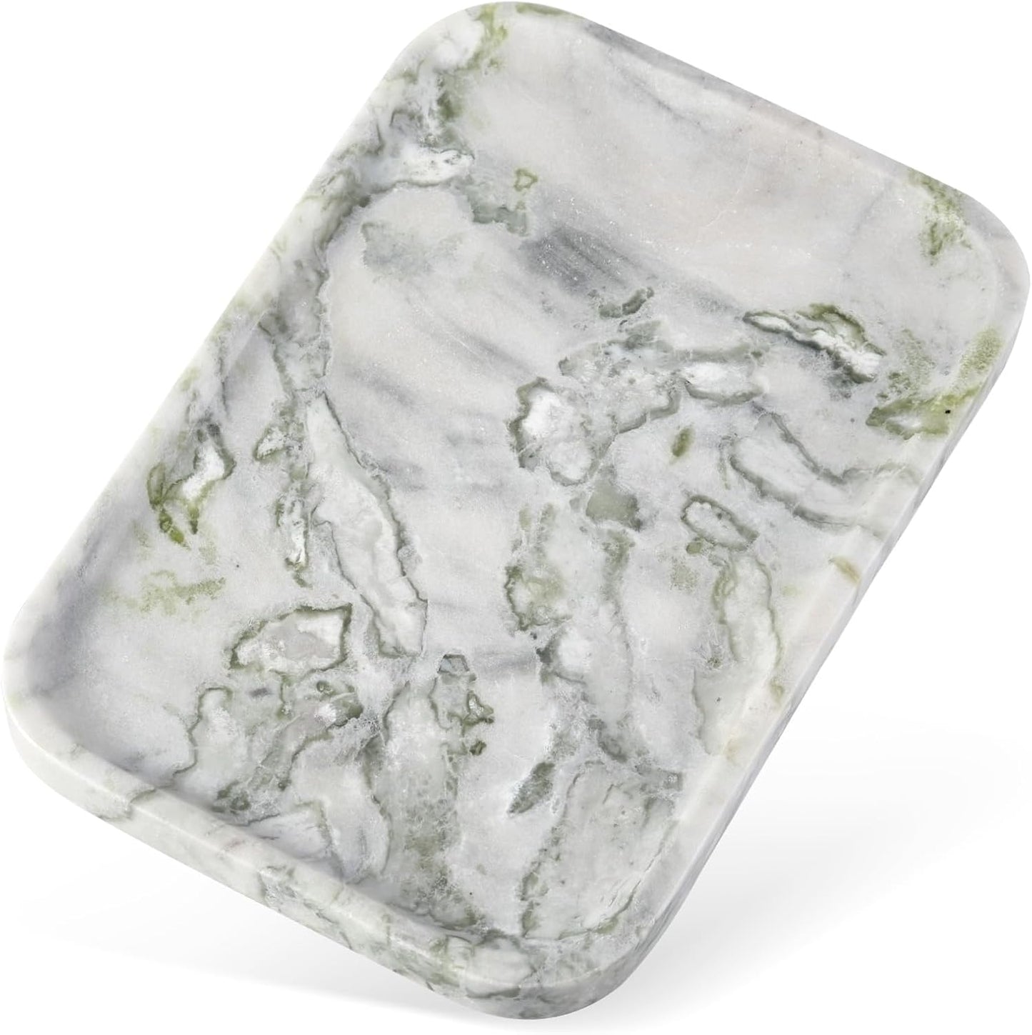 Marble Vanity Tray for Dresser Organizer, Travertine Bathroom Tray Countertop, Beige Decorative Serving Trays, Kitchen Sink Storage, Jewelry & Perfume Holder(Travertino Romano)