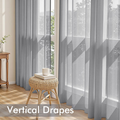 MIULEE White Sheer Curtains 84 Inches Long, 4 Panels Set, Light Filtering Rod Pocket Voile Drapes for Living Room and Bedroom, Airy Soft Fabric Window Treatments, 42 x 84 Inches