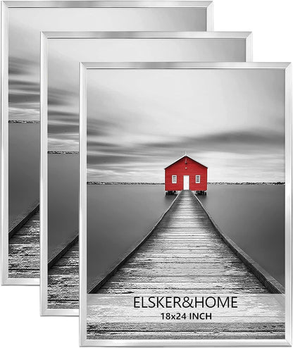 ELSKER&HOME 22.375 x 34 Poster Frame 3 Pack, Black Picture Frame for Horizontal or Vertical Wall Mounting, Sturdy and Scratch-proof