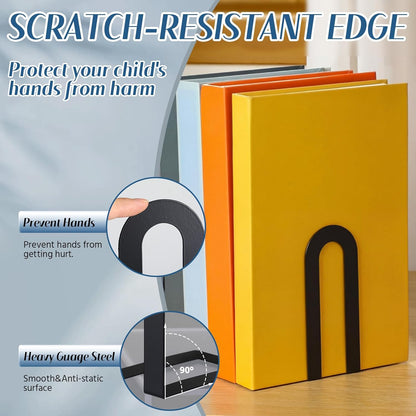 Chunful 12 Pcs Modern Metal Book Ends for Shelves Decorative Small Bookends Book Shelf Organizer Minimalist Design Stopper to Hold Books for Home Office (Gold,5.5 * 3.75 * 2.25inch)