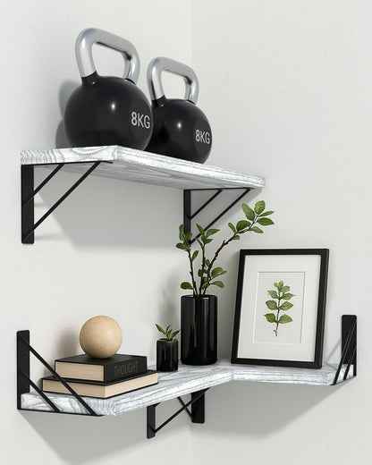 BAYKA Wall Mounted Floating Shelves, Wood Floating Wall Shelf for Books & Decor, Small Space-Saving Display & Organizer（Black，Set of 3）