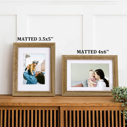 Egofine 12x16 Picture Frame Black, Covered by Plexiglass Made of Solid Wood, Display Pictures 9x12 and 11x14 with Mat or 12x16 Without Mat, for Wall Mounting Photo Frame - Colors A