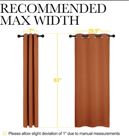 NICETOWN Halloween Pitch Black Solid Thermal Insulated Grommet Blackout Curtains/Drapes for Bedroom Window (2 Panels, 42 inches Wide by 63 inches Long, Black) - Colors B