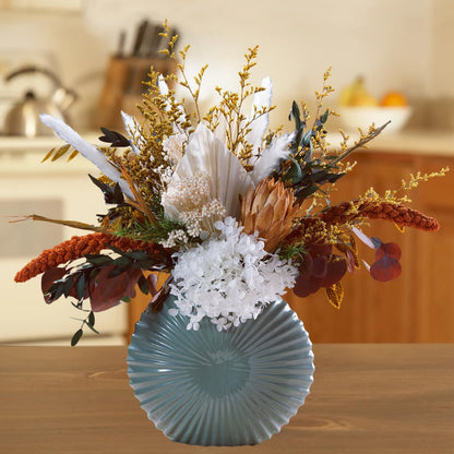 Blush Pink & Burgundy Dried Flower Bouquet, Cream Pampas Grass with Sage Green & Eucalyptus, Boho Dried Flowers for Wedding, Home Décor