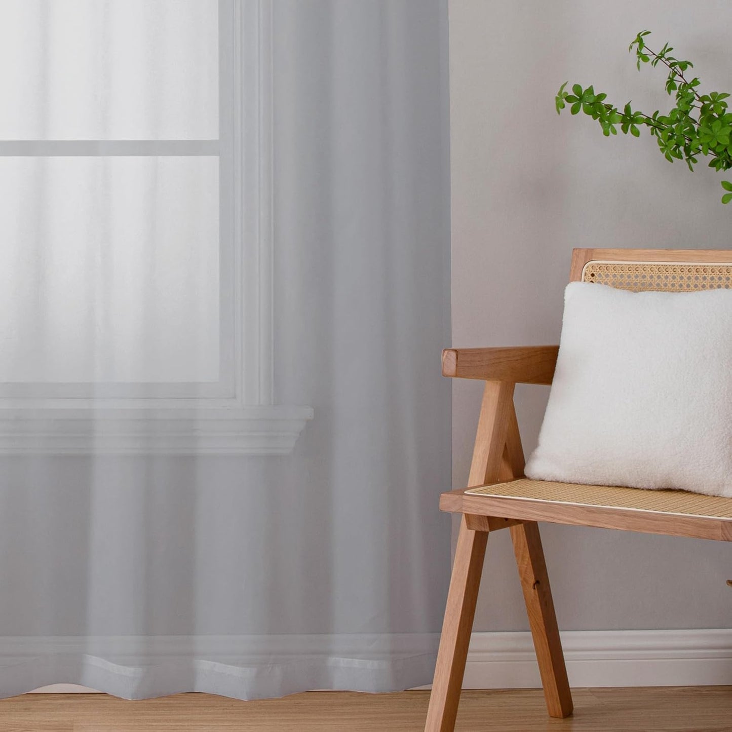 Chyhomenyc Sheer White Valances for Windows 2 Pack, Small Window Curtains for Living Room Bathroom Cafe Laundry Basement, Modern Top Dual Rod Pocket Voile Curtain, 42W x 14L inches, White - Colors B