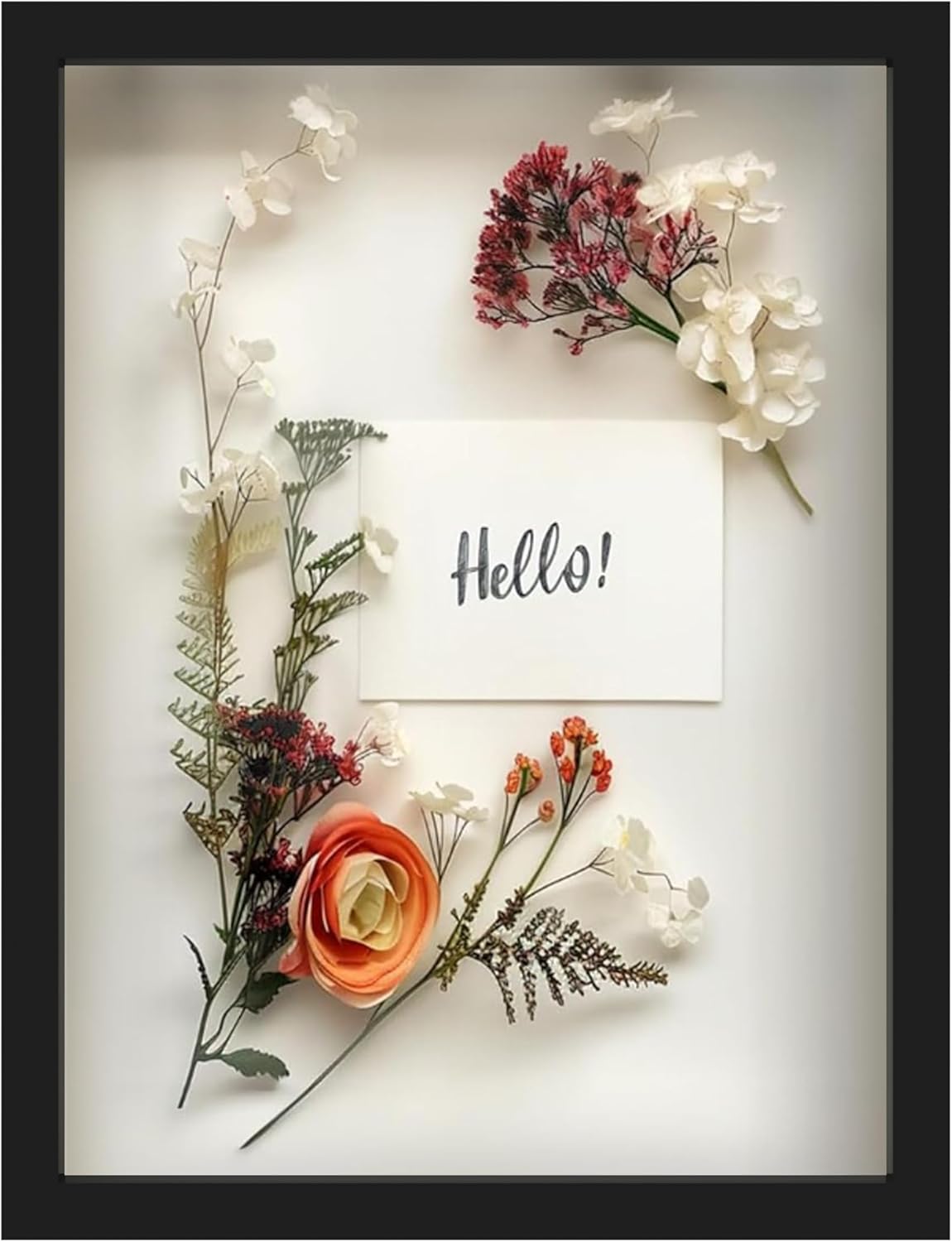 FrameWorks 11” x 14” Dark Oak Wooden Shadow Box Frame – Display Case with Soft Felt Back, Memory Box with Tempered Glass, Display Box with Elegant White Ball Push Pins, Wooden Flower Box
