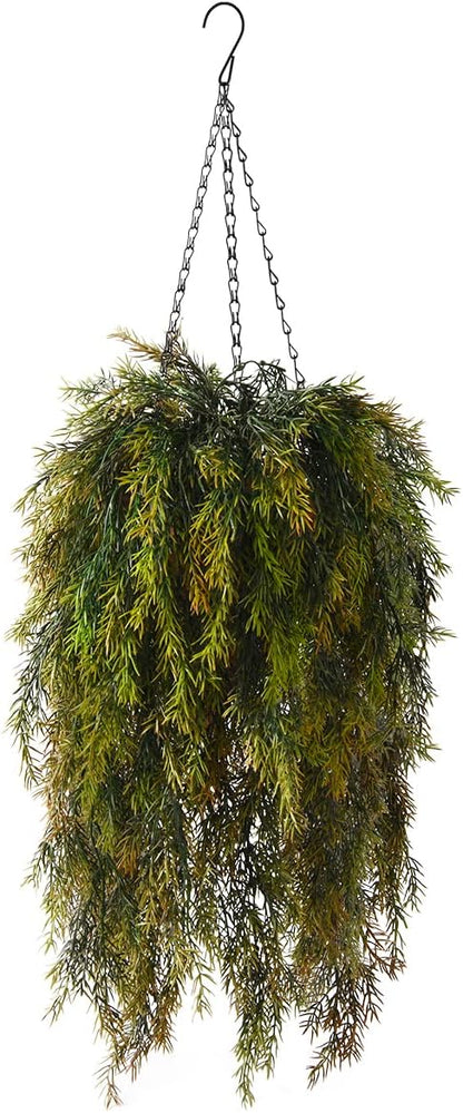 ZFProcess Artificial Faux Hanging Plants Basket for Spring Summer Outdoor Decoration, Fake Eucalyptus Plant UV Resistant Look Real for Outside Porch Home Patio Balcony Yard(Eucalyptus)