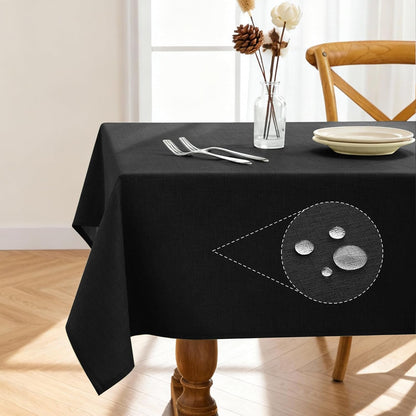 Pureegg Rectangle Linen Tablecloth Waterproof & Stain Resistant, Wrinkle-Free Table Cloth Adds Elegance and Protection, Ideal for Dining, Party, Wedding and Outdoor, 52 x 70 Inch, Sage Green