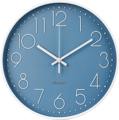 Wall Clock 12 Inch Non-Ticking Silent Modern Simple Style Round Decor Clock Gold Stereoscopic Dial Quartz Wall Clocks for Home/Office/School/Living Room/Bedroom/Kitchen