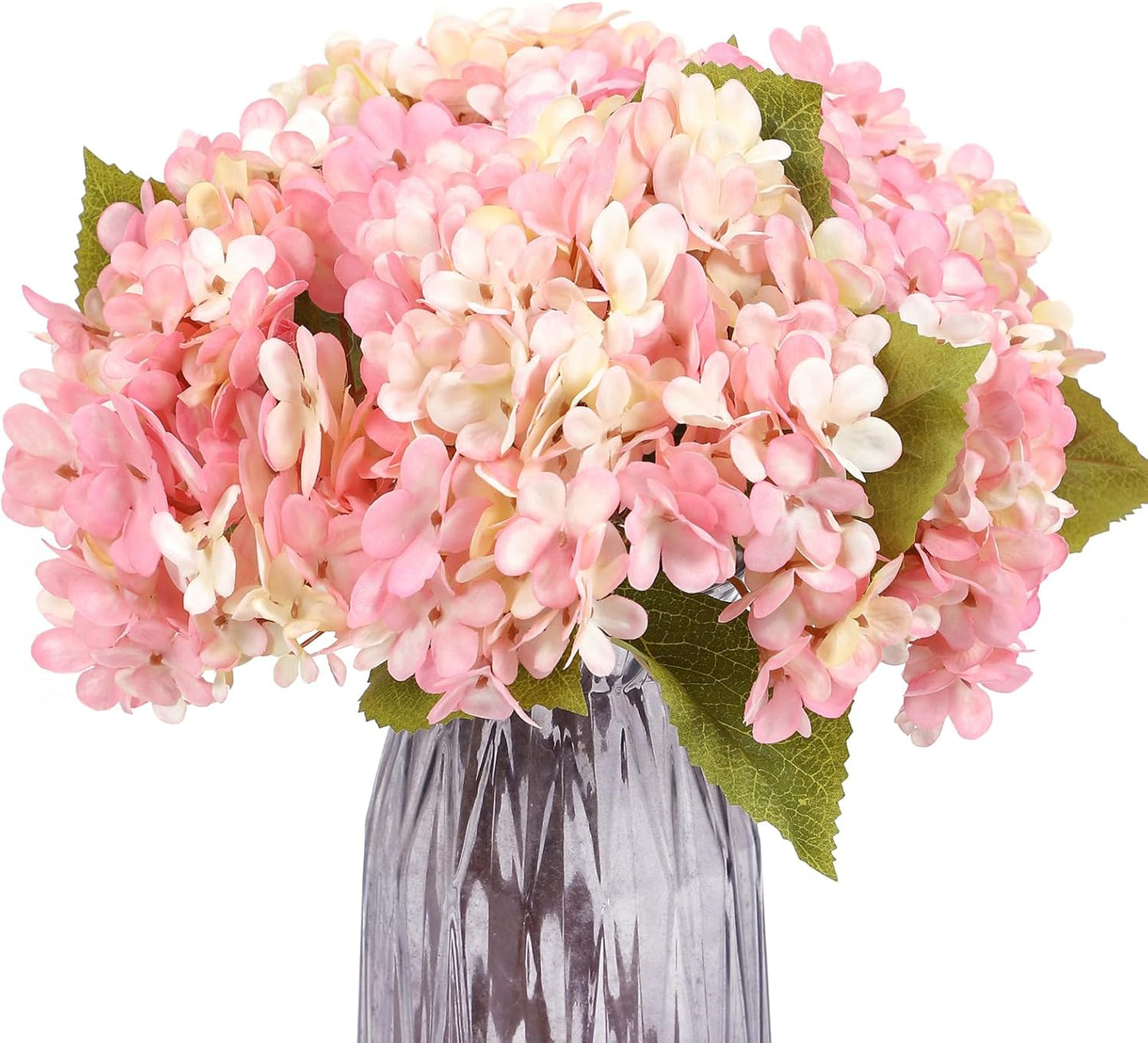 Kimura's Cabin 6pcs White Hydrangea Artificial Flowers Silk Fake Hydrangeas Faux Hydrangea Flowers with Stems for Wedding Bouquets Arrangement Home Table Centerpieces Baby Shower Party Decoration